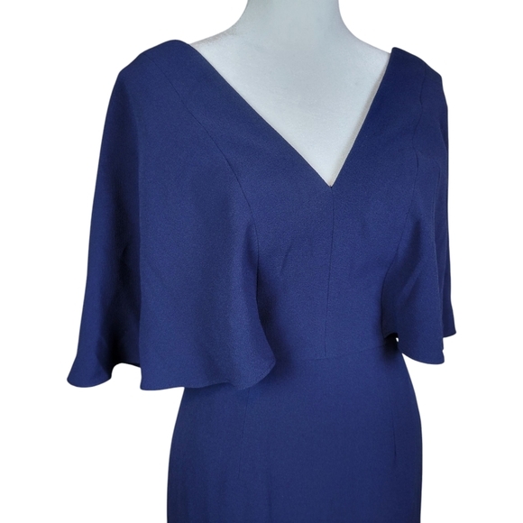 Dress the Population Dress Womens XS Navy Louisa Flutter Sleeve‎ Sheath V Neck - Picture 6 of 13